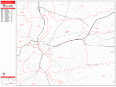 East Hartford Digital Map Red Line Style